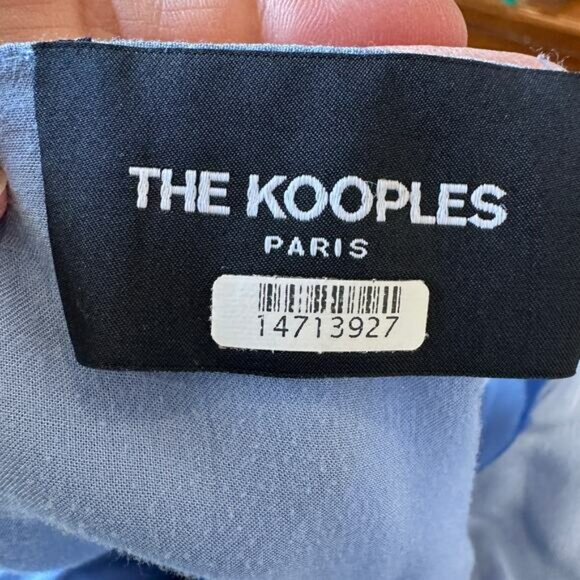 The Kooples Dusty Blue Button Front Mini Dress Size 4 Designer Cottagecore $350 - Picture 8 of 13